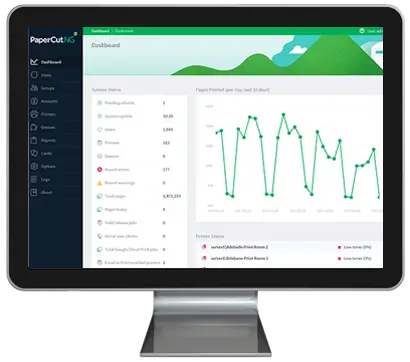 Papercut, Dashboard, Viker Office