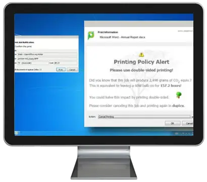 Papercut, Print Policy Alert, Viker Office