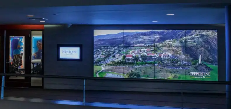Pepperdine, Video Wall, Digital Signage, Toshiba, Viker Office
