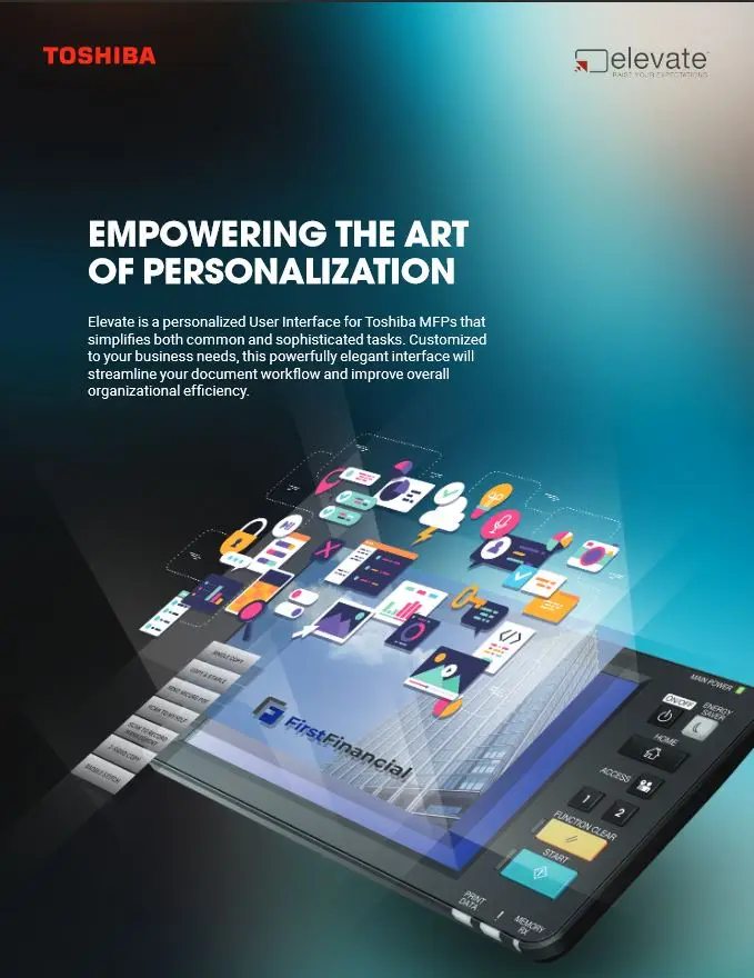 Elevate, Brochure, Toshiba, Viker Office