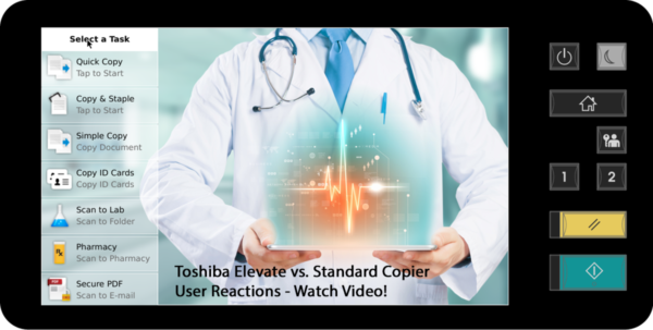 Elevate, Screen, Healthcare, Toshiba, Viker Office
