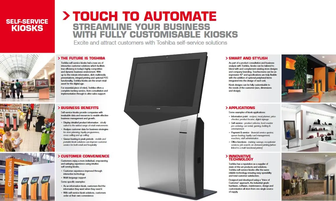 Self Service Kiosks, Retail, Digital Signage, Toshiba, Viker Office